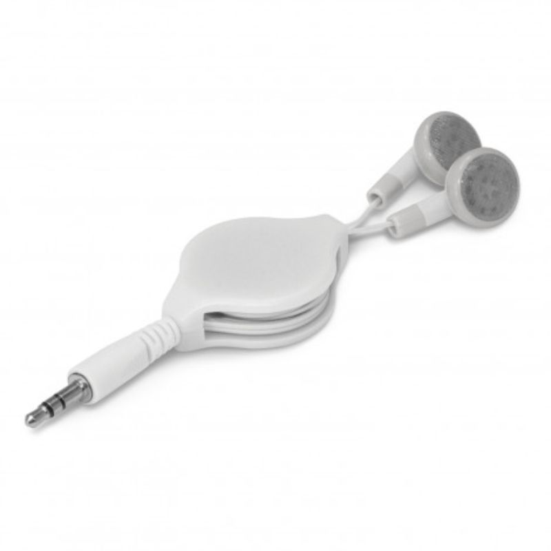 Retractable Earbuds - White (Set of 12)