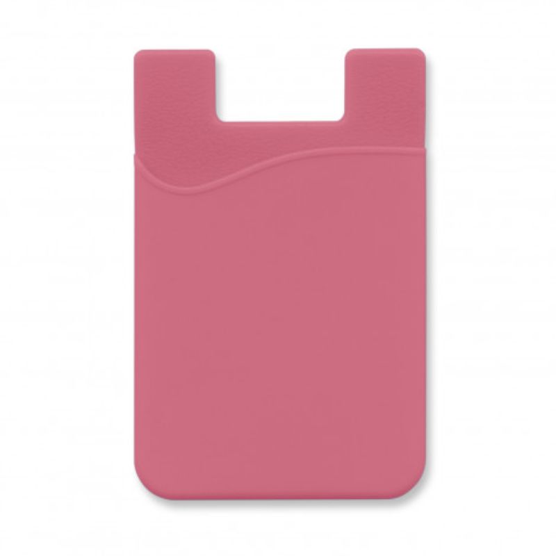 Set of 12 soft-touch silicone pink phone wallets, securely hold cards on the back of your phone, slim and stylish.
