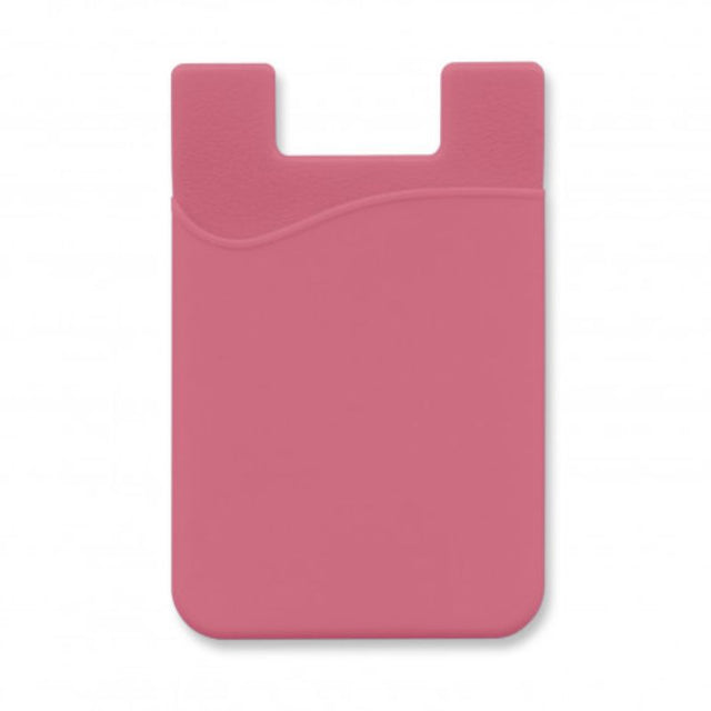 Set of 12 soft-touch silicone pink phone wallets, securely hold cards on the back of your phone, slim and stylish.