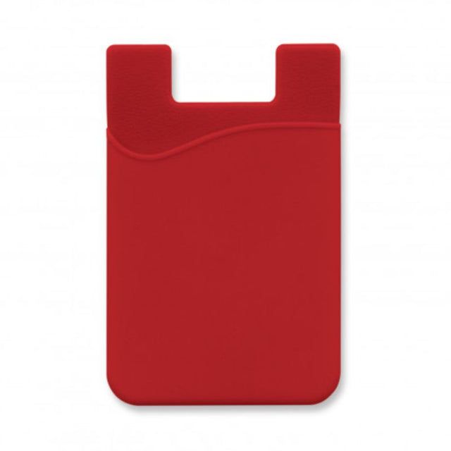 Set of 12 red silicone phone wallets, securely adheres to phones, perfect for holding IDs, cards, and essentials.