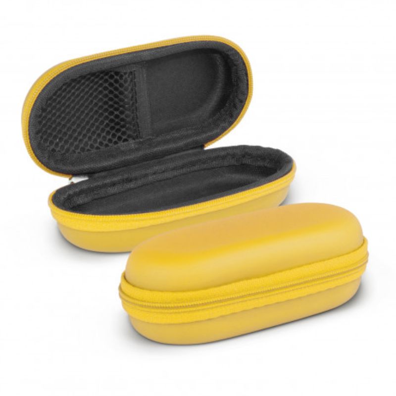 Set of 24 vibrant yellow EVA carry cases for power banks and Bluetooth accessories, compact and protective for travel.