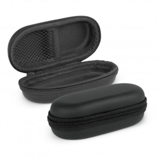 Set of 24 sleek black mini carry cases for power banks, charging cables, and Bluetooth receivers, thoughtfully designed for travel.