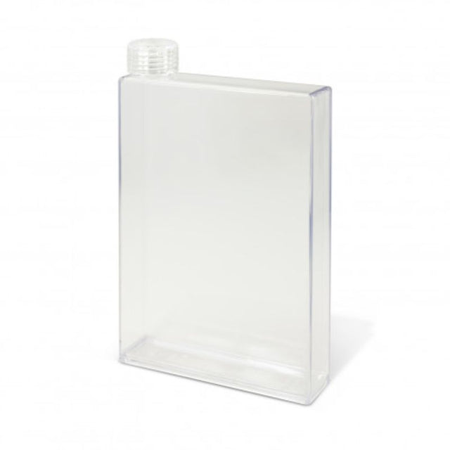 Set of 6 clear 500ml water bottles shaped like notebooks, BPA-free, slim design for easy carrying and hydration on-the-go.