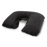 Set of 24 black inflatable Comfort Neck Pillows in soft velvet, perfect for travel and relaxation on the go.