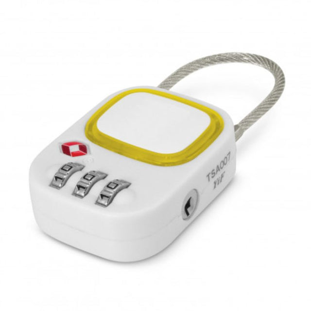 Bright yellow TSA combination locks (set of 3) for secure and stylish luggage protection during travel.