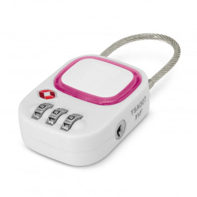 Set of 3 vibrant pink TSA combination padlocks for secure and stylish luggage protection, perfect for travel.
