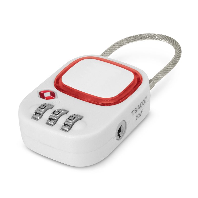 Red TSA locks set of 3 for luggage security with combination lock, TSA approval, and easy identification for travelers.