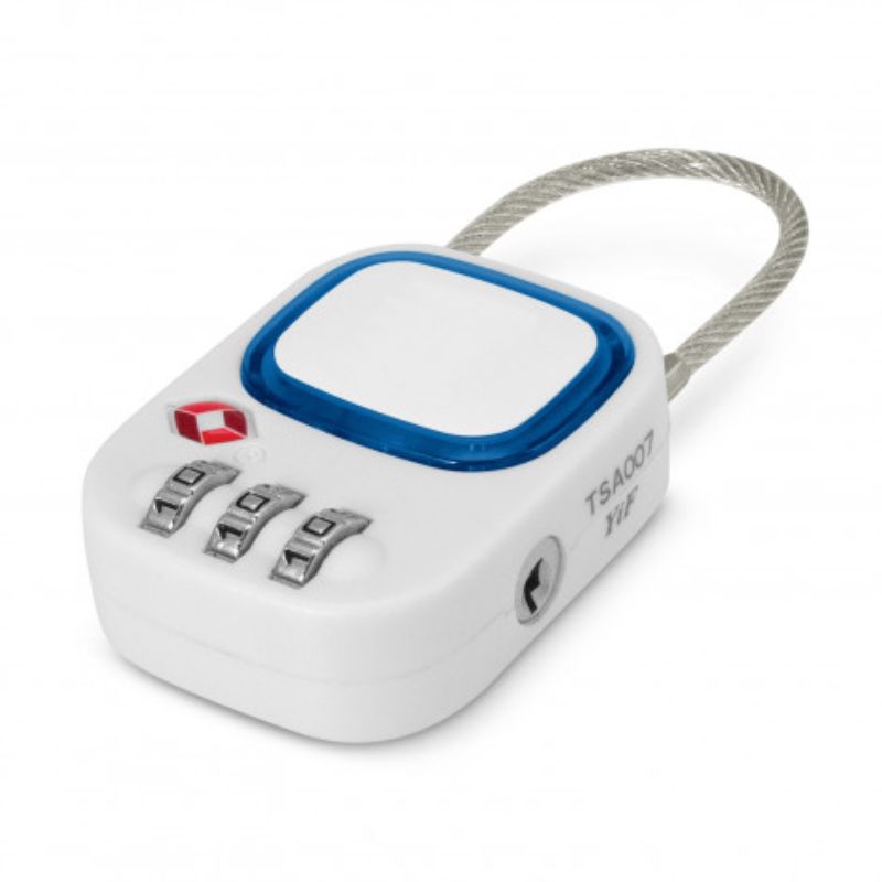 Set of 3 TSA-approved blue locks for luggage security, featuring a simple combination setting and compact design.