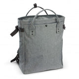 Extra-large grey tote backpack with zippered closure, front pocket, and padded straps for versatile everyday use.