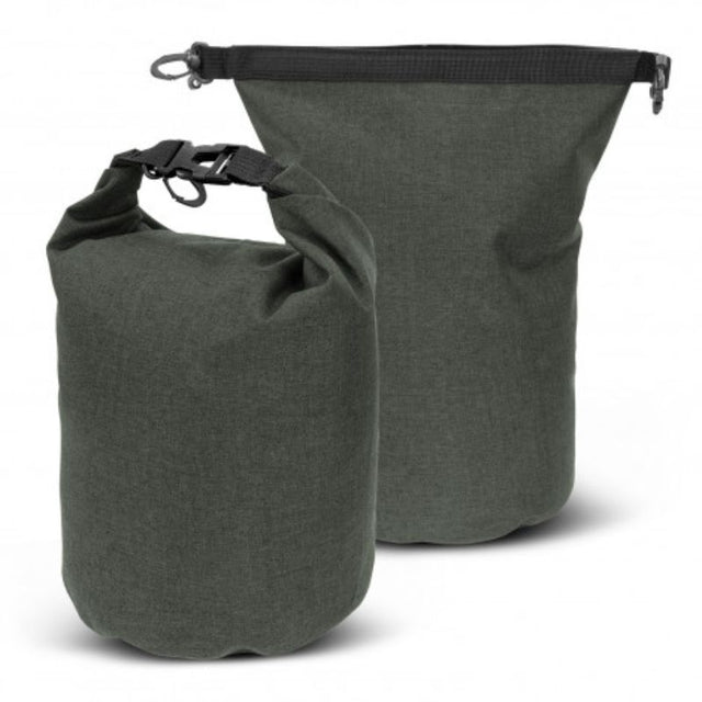 Set of 6 dark grey 5L waterproof dry bags, made from durable 300D polyester for outdoor adventures and secure storage.