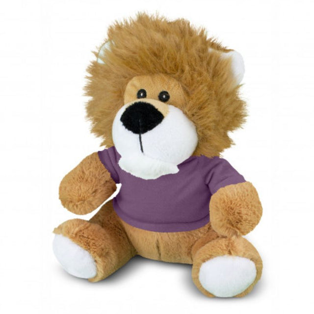 Set of 3 adorable light brown and purple lion plush toys, perfect for cuddling, playtime, or decor in children's spaces.