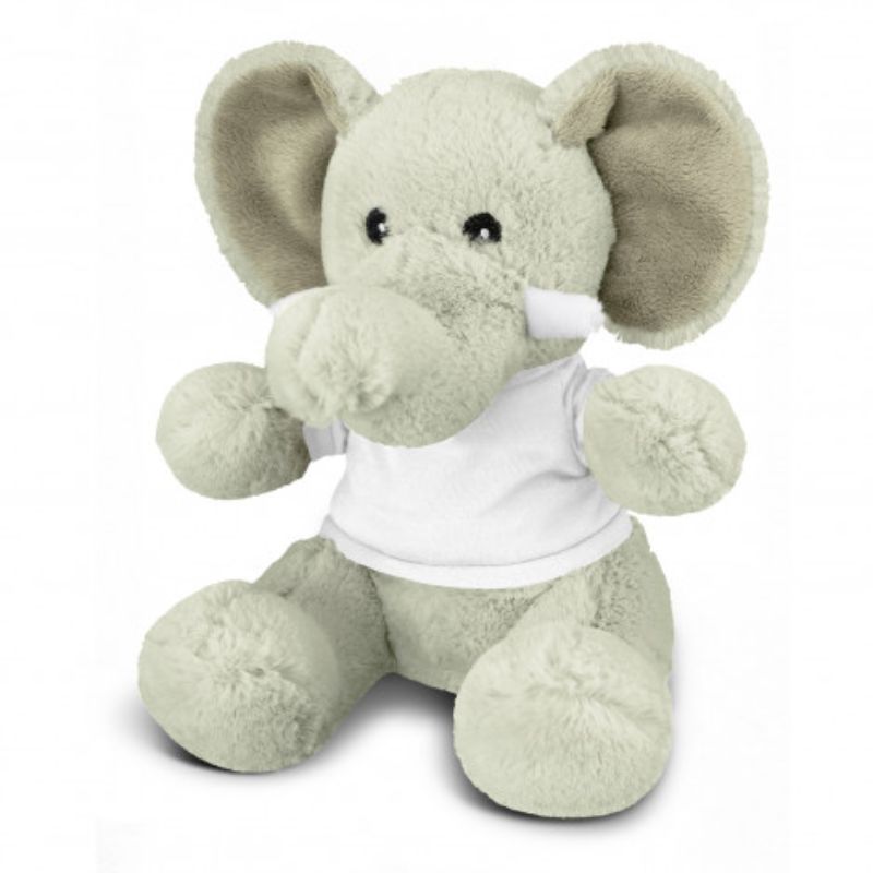 Set of 3 cuddly grey and white elephant plush toys, perfect for snuggling or children's room decor.