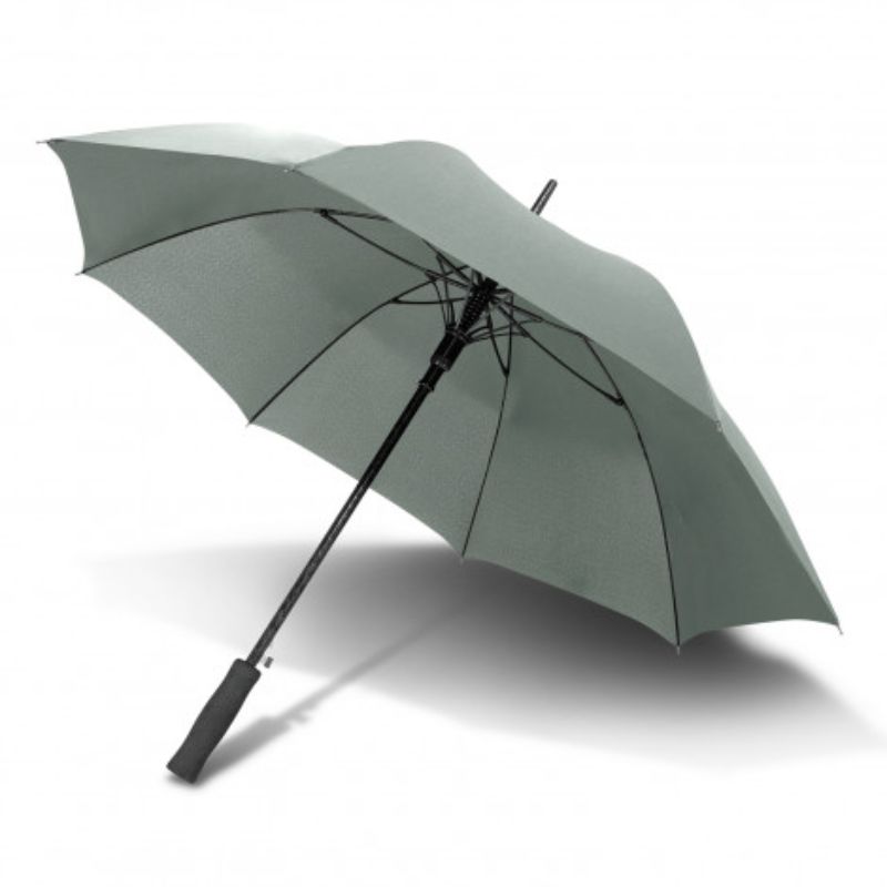 Set of 3 Cirrus Grey umbrellas with automatic opening, durable pongee canopy, and lightweight fiberglass frame.