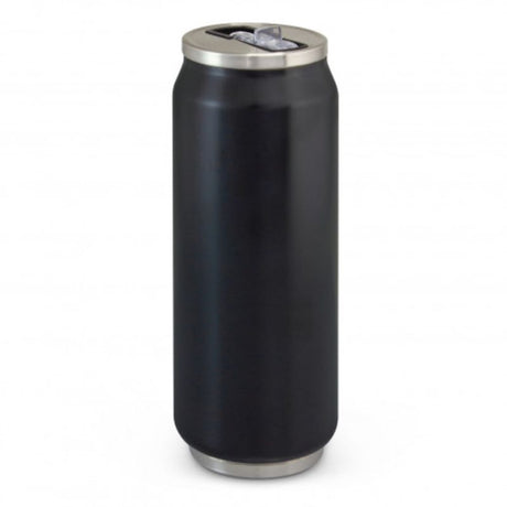 Set of 3 stylish Matt Black 600ml canister vacuum bottles with double wall insulation and convenient drinking valve.