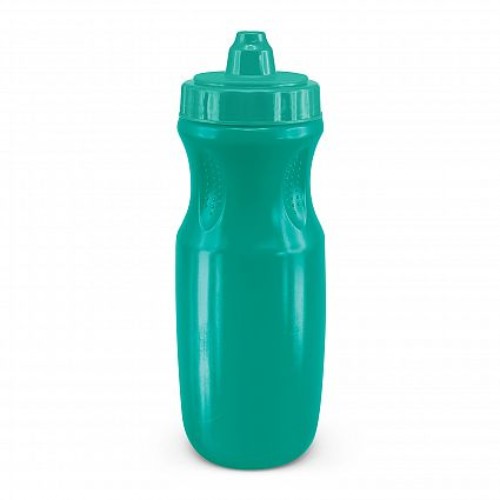 Set of 12 teal Calypso drink bottles, 600ml, BPA-free, with screw-on lids and non-drip self-sealing valves.