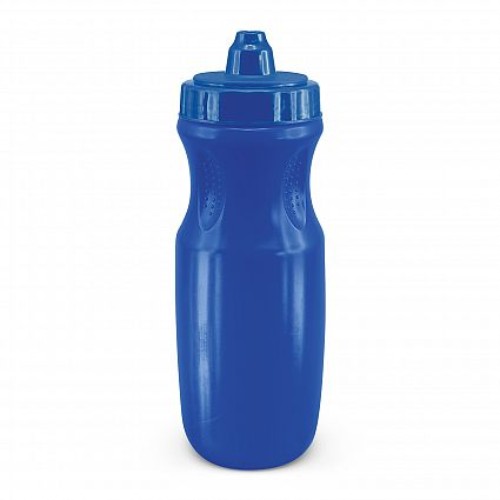 Set of 12 dark blue Calypso drink bottles with non-drip lids, ideal for hydration at home or outdoor activities.