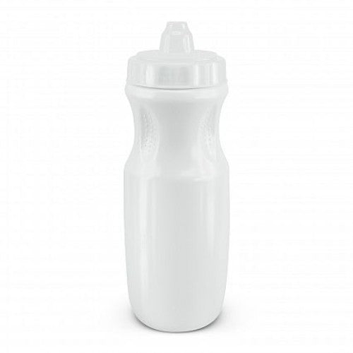Set of 12 elegant white Calypso drink bottles, 600ml, BPA-free with screw-on lids and non-drip valves for eco-friendly hydration.