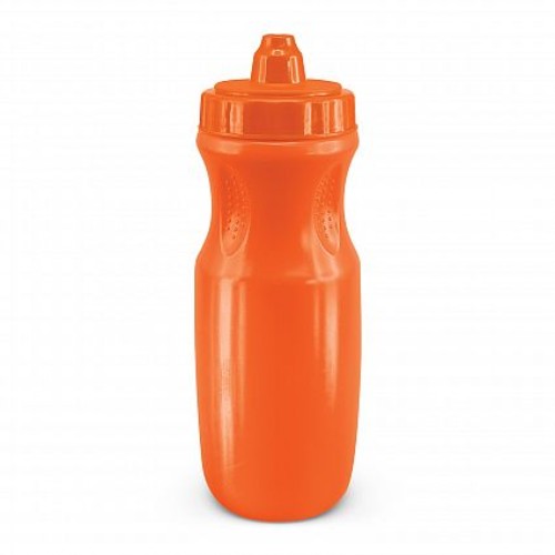 Set of 12 vibrant orange 600ml BPA-free drink bottles with non-drip lids, perfect for hydration on the go.