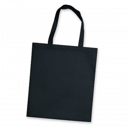 Set of 30 eco-friendly black tote bags, lightweight, durable, with long handles for easy shoulder carrying.