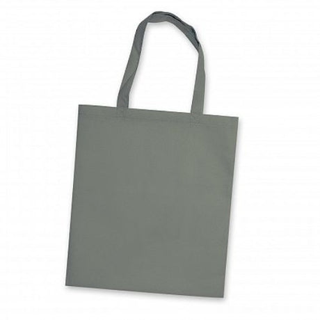 Set of 30 grey reusable tote bags made from eco-friendly non-woven material, perfect for sustainable shopping.