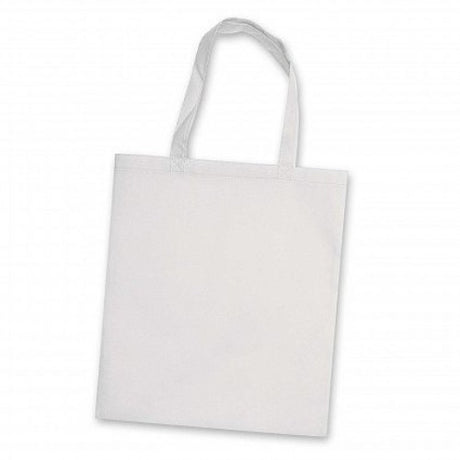 Set of 30 white Viva Tote Bags, eco-friendly, reusable, durable with long handles for comfortable carrying. Perfect for events and errands.