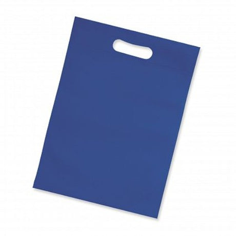 Eco-friendly royal blue gift tote bags, pack of 50, durable non-woven material, perfect for events and gifting needs.