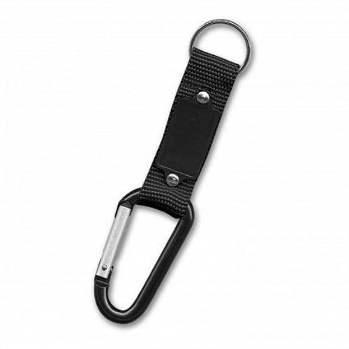 Set of 20 black carabiner key rings featuring durable polyester, secure clips, and versatile design for organization.