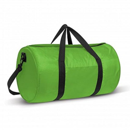 Bright green Arena Duffle Bag set of 6, featuring durable 210D polyester, carry handles, and removable shoulder straps for travel.