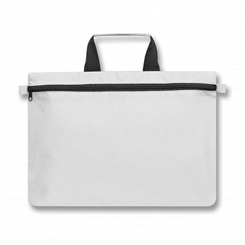 White Expo Satchel set of 10 bags, eco-friendly, durable with zippered closure and woven handles, ideal for events and everyday use.