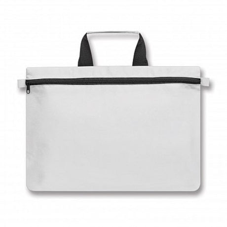 White Expo Satchel set of 10 bags, eco-friendly, durable with zippered closure and woven handles, ideal for events and everyday use.