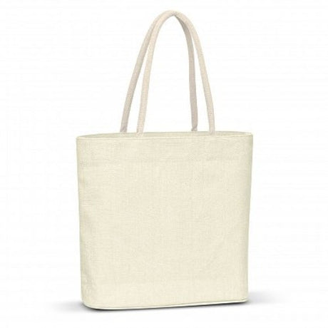 Carrera Jute Tote Bag set of 6 in white, eco-friendly with padded handles, spacious design for shopping and daily use.