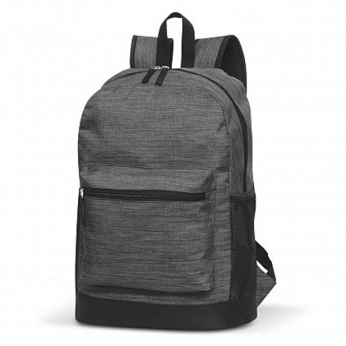 Stylish grey Traverse Backpack with padded straps, laptop compartment, and multiple pockets for daily adventures.