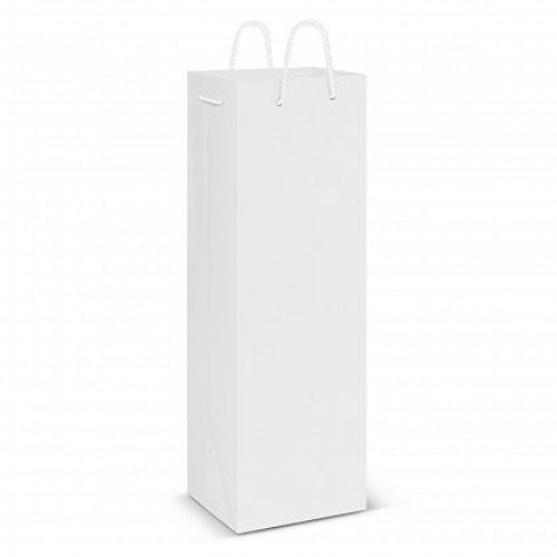 White laminated wine bags with durable handles, perfect for eco-friendly gifting; pack of 50 for special occasions.