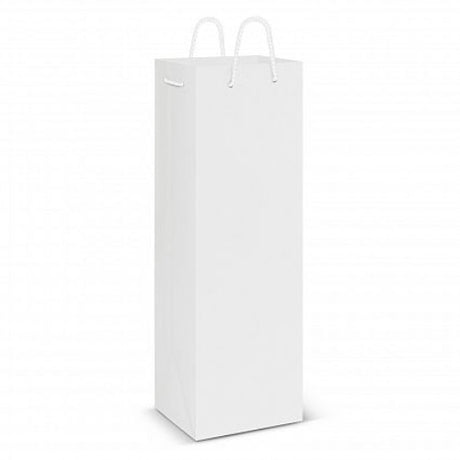 White laminated wine bags with durable handles, perfect for eco-friendly gifting; pack of 50 for special occasions.
