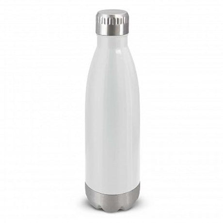 Mirage Vacuum Bottle in white, 500ml stainless steel, keeps drinks cold for 24 hours or hot for 12, stylish and portable.