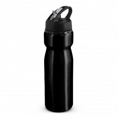 Set of 6 black Viper drink bottles, 750ml each, with flip cap, ergonomic handle, and BPA-free aluminum design.