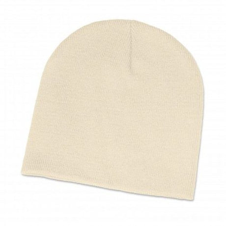 Set of 10 white acrylic Commando Beanies, snug skull style, perfect for warmth and versatility in winter outfits.