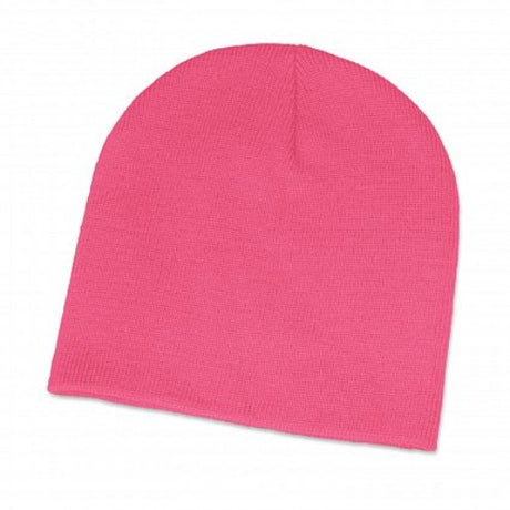 Set of 10 pink Commando beanies, warm and stylish skull-style knit, perfect for outdoor events and group activities.