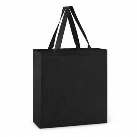 Set of 10 black eco-friendly cotton tote bags, durable 130gsm fabric, spacious design for shopping and crafting.