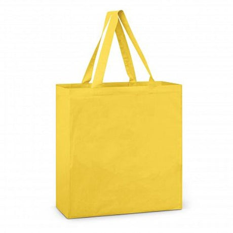 Bright yellow Carnaby Cotton Tote Bags set of 10, made from durable natural cotton, perfect for eco-friendly shopping and everyday use.