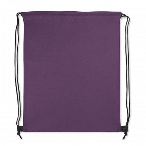 Purple drawstring backpacks set of 30, made from durable eco-friendly material, ideal for events and promotions.