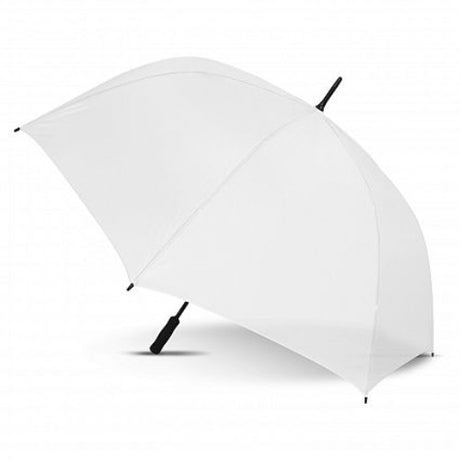 White Hydra Sports Umbrella featuring an automatic opening, eight-panel design, and durable windproof construction for outdoor protection.