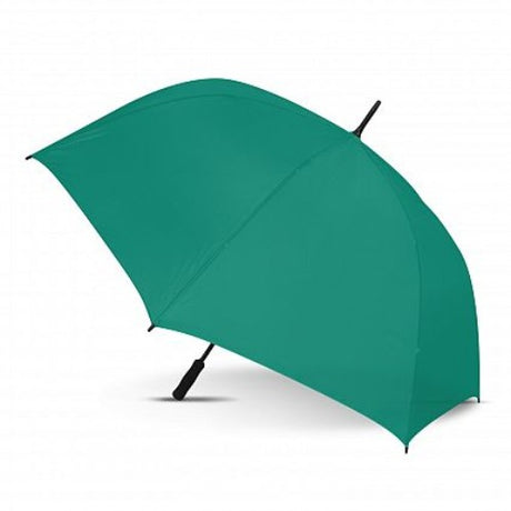Teal Hydra Sports Umbrella with eight-panel design, fiberglass frame, and automatic opening for outdoor protection.