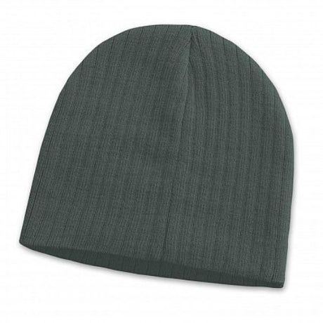 Set of 10 dark grey cable knit beanies, made from acrylic yarn, perfect for winter warmth and style.