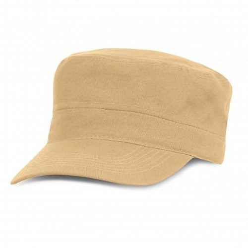 Beige military-style caps set of 6, featuring adjustable closures, pre-curved peaks, and sweatbands for comfort and style.