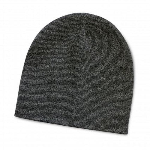 Set of 10 charcoal knit beanies with a stylish two-tone flecked design, perfect for winter and casual outings.