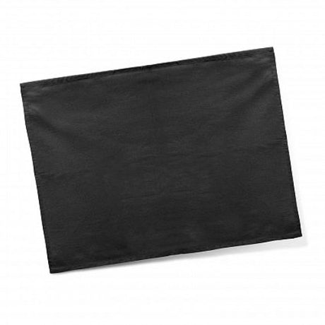 Set of 10 black cotton tea towels, absorbent and durable for kitchen use, each measuring 500mm x 660mm.