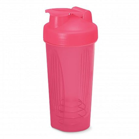Set of 12 pink Atlas Shakers, 600ml capacity, shatterproof, BPA-free, secure lid for on-the-go mixing of drinks and supplements.