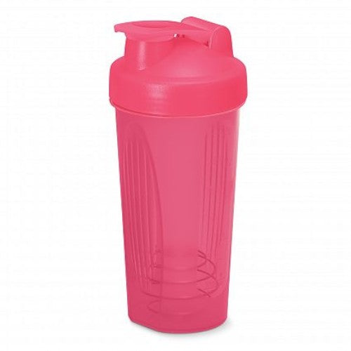 Set of 12 pink Atlas Shakers, 600ml capacity, shatterproof, BPA-free, secure lid for on-the-go mixing of drinks and supplements.