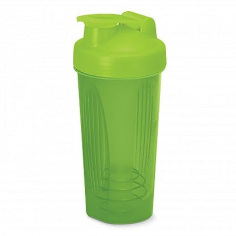 Bright green set of 12 shakers, 600ml each, BPA-free, shatterproof, with screw lid, mixing ball, and measurement graduations.